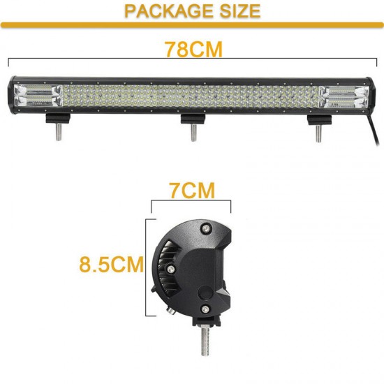 32inch 208LED White LED Light Bar Aluminum Alloy Shell Work Light For ATV Off-road 1800W Quad Row