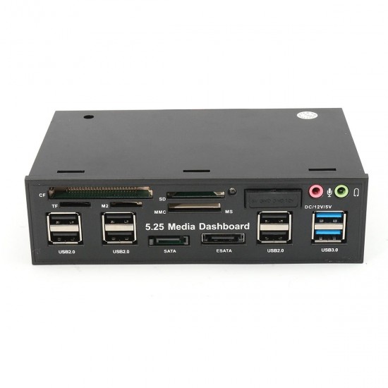 5.25 Inch USB3.0 Drive Bay SD TF Card Reader SATA USB Hub Audio Front Panel Media Dashboard 5.25 Inch USB3.0 Drive Bay SD TF Card Reader SATA USB Hub Audio Front Panel Media Dashboard