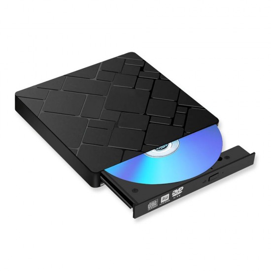 External CD DVD Drive USB 3.0 Type-C Portable Slim CD/DVD RW Disc Drive Rewriter Burner Floppy Superdrive Writer/Player for Laptop Desktop PC