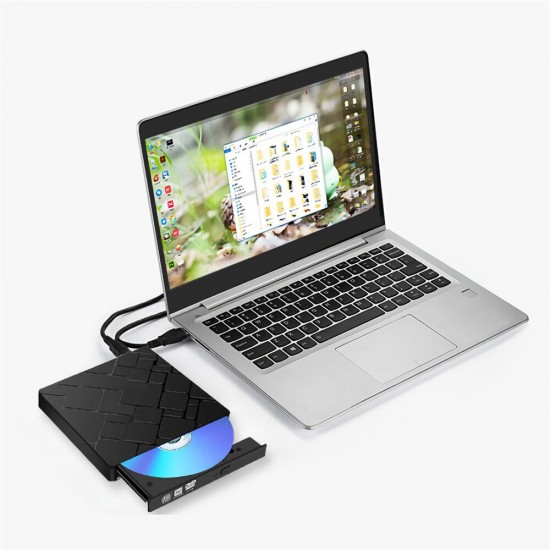 External CD DVD Drive USB 3.0 Type-C Portable Slim CD/DVD RW Disc Drive Rewriter Burner Floppy Superdrive Writer/Player for Laptop Desktop PC