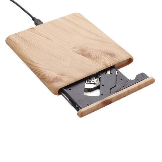 External Optical Drive Wood Grain Type-C Mobile External DVD-RW Burner external USB3.0 DVD/CD/VCD Support WinXP/7/8/10