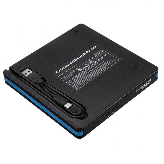 Optical Drives Type C+USB3.0 Black Blue Edge Support WIN98/XP/WIN7/WIN8/WIN10/ VISTA/ Mac 8.6 or Above System For Notebook