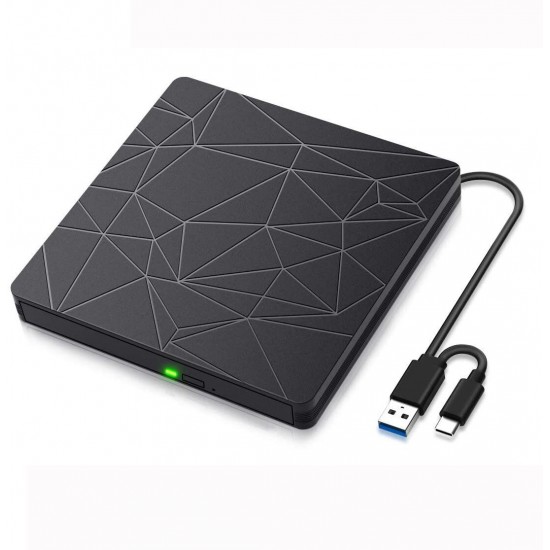 Type C+USB3.0 Optical Drives Black Spider Starry Sky Texture Support WIN98/XP/WIN7/WIN8/WIN10/ VISTA/ Mac 8.6 or Above System For Notebook