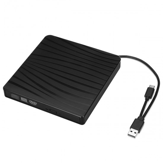 USB 3.0 External DVD CD Drive Type-C Slim Portable External DVD_CD RW Burner Drive for Laptop Desktop