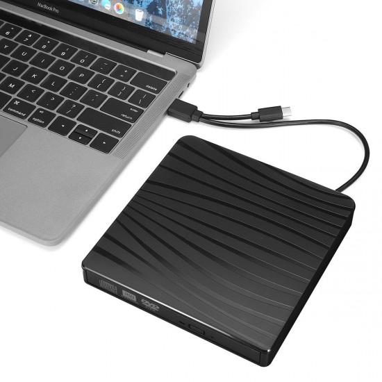 USB 3.0 External DVD CD Drive Type-C Slim Portable External DVD_CD RW Burner Drive for Laptop Desktop