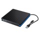 USB 3.0 Type C External CD DVD Drive Dual Port Portable Optical Drive Burner Writer Rewriter High Speed Data Transfer