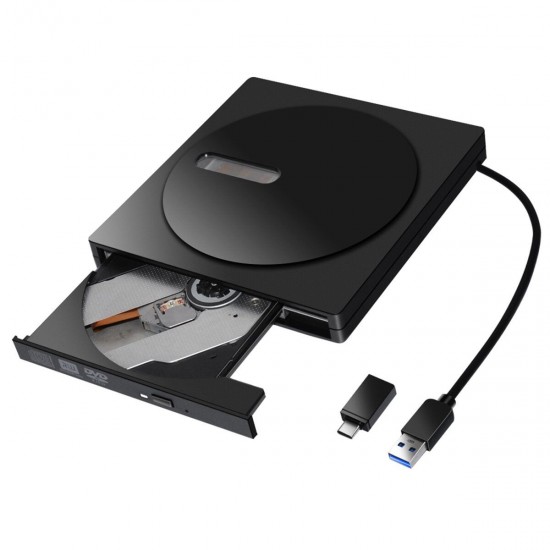USB 3.0 Type-C External Optical Drive DVD-RW Player CD DVD Burner Writer Rewriter Data Transfer for PC Laptop Mac Windows 7/8/10