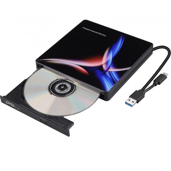 USB-C External Optical Drive USB 3.0 Type-C CD/DVD Player CD Burner for PC Laptop Windows USB-C External Optical Drive USB 3.0 Type-C CD/DVD Player CD Burner for PC Laptop Windows