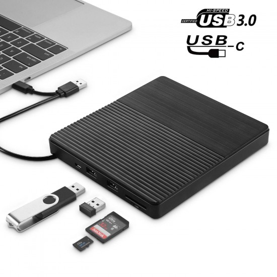 USB3.0 Type-C External CD Burner CD/DVD Player Optical Drive Multi-function High Speed for PC Laptop