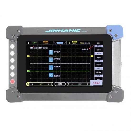 ADO202 Handheld Digital Storage Oscilloscope 2 Channel Probe 7 Inch Touch Screen 20MHz Bandwidth Digital Multimeter Oscilloscope for Car Repair ADO202 Handheld Digital Storage Oscilloscope 2 Channel Probe 7 Inch Touch Screen 20MHz Bandwidth Digital Multimeter Oscilloscope for Car Repair