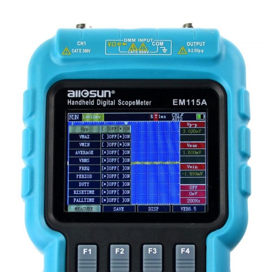 EM115A Handheld Oscillogrape 3 in 1 Portable Digital Oscilloscope+ Multimeter+ Signal Generator 50MHZ Color LCD Screen Scopemeter Single Channel