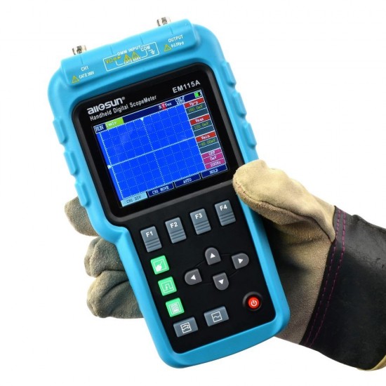 EM115A Handheld Oscillogrape 3 in 1 Portable Digital Oscilloscope+ Multimeter+ Signal Generator 50MHZ Color LCD Screen Scopemeter Single Channel