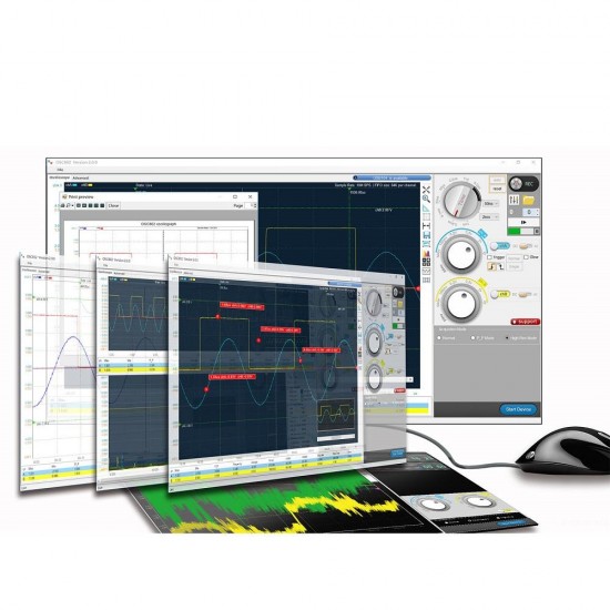 Dual Channel Virtual Oscilloscope PC Oscilloscope OSC482 50M Sampling 20M Bandwidth PK 1008C 6022BL