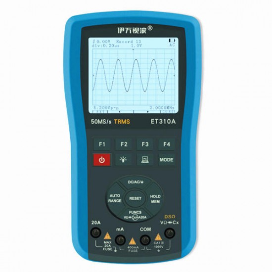 ET310A 2 in 1 20MHz 80Msps Digital Handheld Storage Oscilloscope ScopeMeter True RMS Multimeter Automatic Measurement