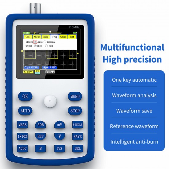FNIRSI-1C15 Professional Digital Oscilloscope 500MS/s Sampling Rate 110MHz Analog Bandwidth Support Waveform Storage FNIRSI-1C15 Professional Digital Oscilloscope 500MS/s Sampling Rate 110MHz Analog Bandwidth Support Waveform Storage