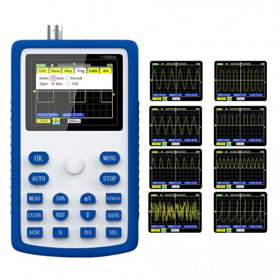 FNIRSI-1C15 Professional Digital Oscilloscope 500MS/s Sampling Rate 110MHz Analog Bandwidth Support Waveform Storage