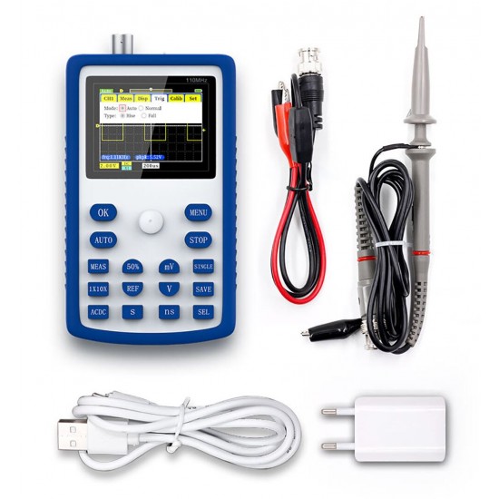 FNIRSI-1C15 Professional Digital Oscilloscope 500MS/s Sampling Rate 110MHz Analog Bandwidth Support Waveform Storage