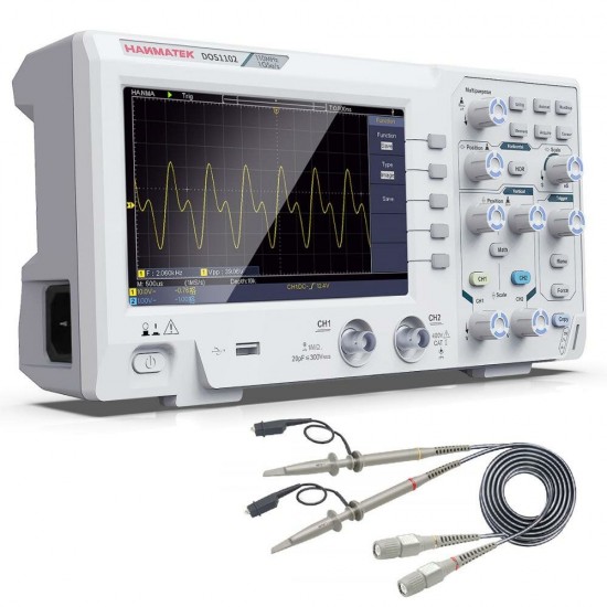 DOS1102 110MHz Digital Oscilloscope 2channel Oscillograph 1Gsa/s 7'' Tft LCD+ Osciloscope Kit Better Than Ads1102cal DOS1102 110MHz Digital Oscilloscope 2channel Oscillograph 1Gsa/s 7'' Tft LCD+ Osciloscope Kit Better Than Ads1102cal