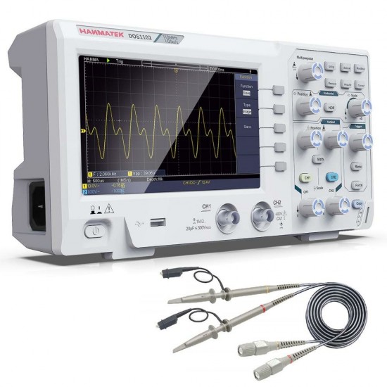 DOS1102 110MHz Digital Oscilloscope 2channel Oscillograph 1Gsa/s 7'' Tft LCD+ Osciloscope Kit Better Than Ads1102cal