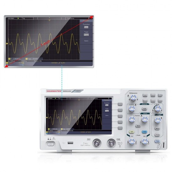 DOS1102 110MHz Digital Oscilloscope 2channel Oscillograph 1Gsa/s 7'' Tft LCD+ Osciloscope Kit Better Than Ads1102cal