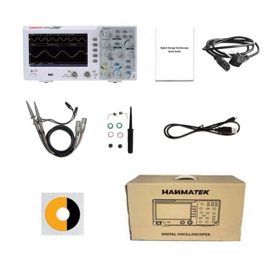 DOS1102 110MHz Digital Oscilloscope 2channel Oscillograph 1Gsa/s 7'' Tft LCD+ Osciloscope Kit Better Than Ads1102cal