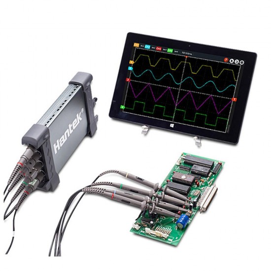 6204BC Digital Oscilloscopes 200MHZ 1GSa/s 4CH Windows10 / 8 / 7 With USB Interface Probe Handheld