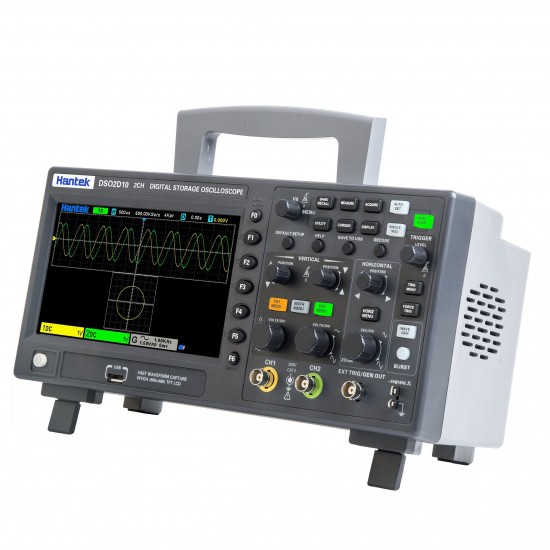 DSO2D10 Digital Oscilloscope 2CH+1CH Digital Storage 1GS/s Sampling Rate 100MHz Bandwidth Dual Channel Economical Oscilloscope with Signal Source(AWG) DSO2D10 Digital Oscilloscope 2CH+1CH Digital Storage 1GS/s Sampling Rate 100MHz Bandwidth Dual Channel Economical Oscilloscope with Signal Source(AWG)