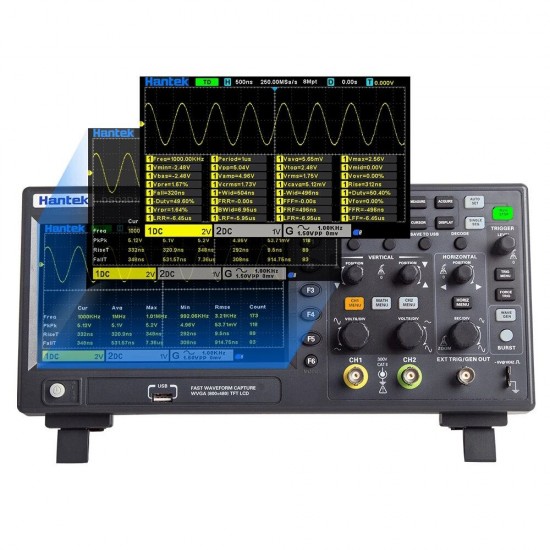 DSO2D10 Digital Oscilloscope 2CH+1CH Digital Storage 1GS/s Sampling Rate 100MHz Bandwidth Dual Channel Economical Oscilloscope with Signal Source(AWG)