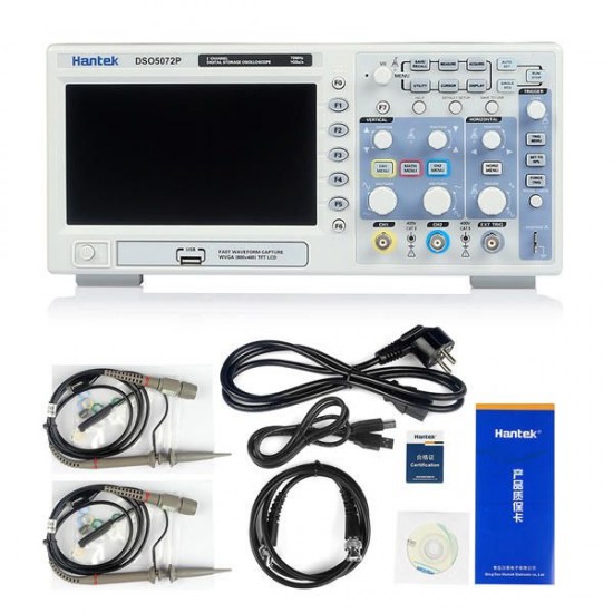 DSO5072P Digital Storage Oscilloscope 70MHz 2Channels 1GSa/s 7inch TFT LCD DSO5072P Digital Storage Oscilloscope 70MHz 2Channels 1GSa/s 7inch TFT LCD