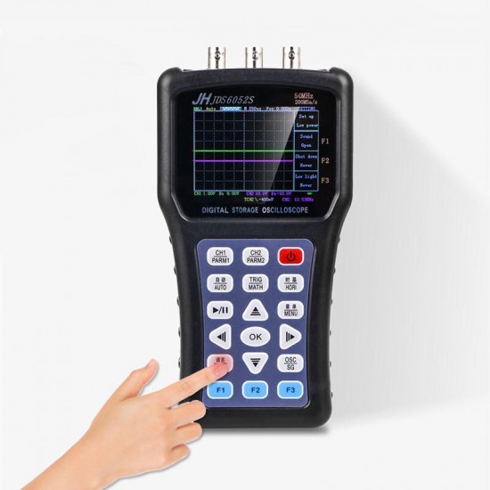 JDS6052S Handheld Dual Channel Digital 50M Bandwidth Oscilloscope+5M Function Signal Generator with 2.8-inch Screen JDS6052S Handheld Dual Channel Digital 50M Bandwidth Oscilloscope+5M Function Signal Generator with 2.8-inch Screen