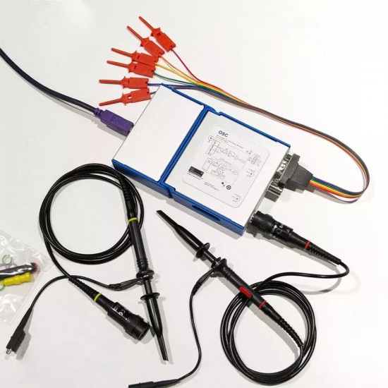 OSC2002 2 Channels 1GS/s Sampling Rate USB/PC Oscilloscope 50MHz Bandwidth for Automobile Hobbyist Student Engineers