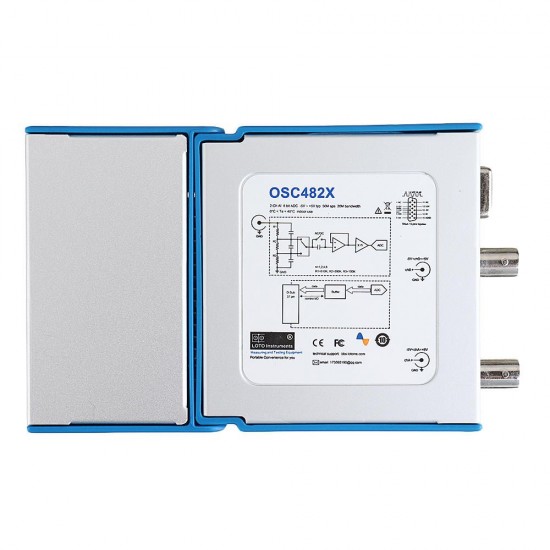 OSC482X Digital Portable Oscilloscope OSC482X PC USB 2.0 Virtual 2CH Bandwidth Oscilloscope with 13M Hz Signal Generator + 4 Channels Logic Analyzer
