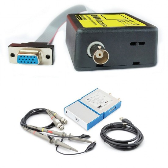 OSCA02D 2 Channels 35MHz Bandwidth USB/PC Oscilloscope 100MS/s Sampling Rate for Automobile Hobbyist Student Engineers