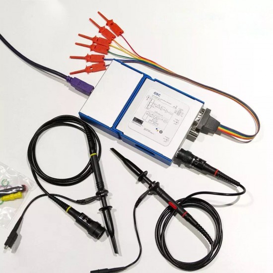 OSCA02E 2 Channels USB/PC Oscilloscope 100MS/s Sampling Rate 35MHz Bandwidth for Automobile Hobbyist Student Engineers