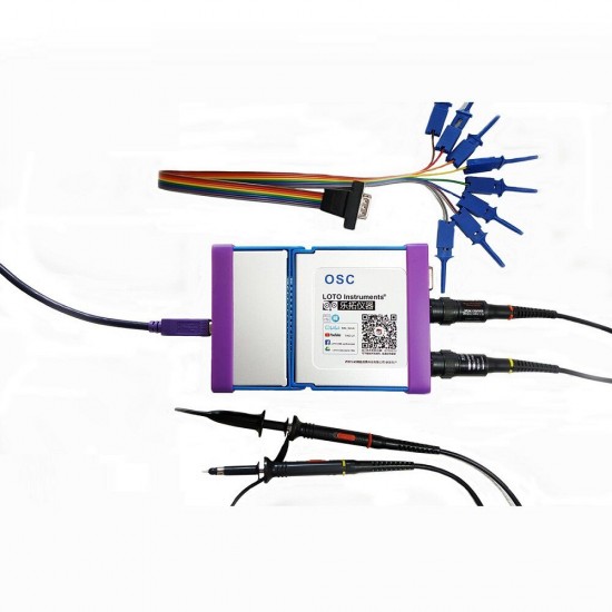 OSCH02 USB PC Virtual Digital Oscilloscope 100MHz Bandwidth 1GSa/s Sampling Rate Logic Analyzer 2 Channel