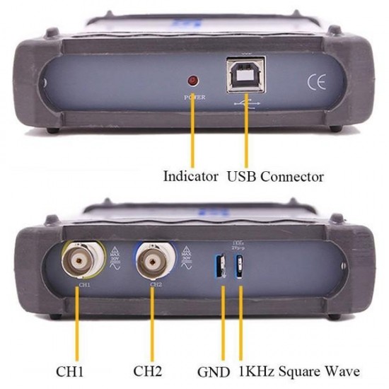 ISDS205A 2CH 20MHz 48MSa/s Virtual PC USB Oscilloscope FFT Analyzer Data Logger