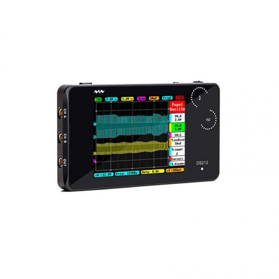 MINI DS212 Digital Storage Oscilloscope Portable Nano Handheld Bandwidth 1MHz Sampling Rate 10MSa/s Thumb Wheel