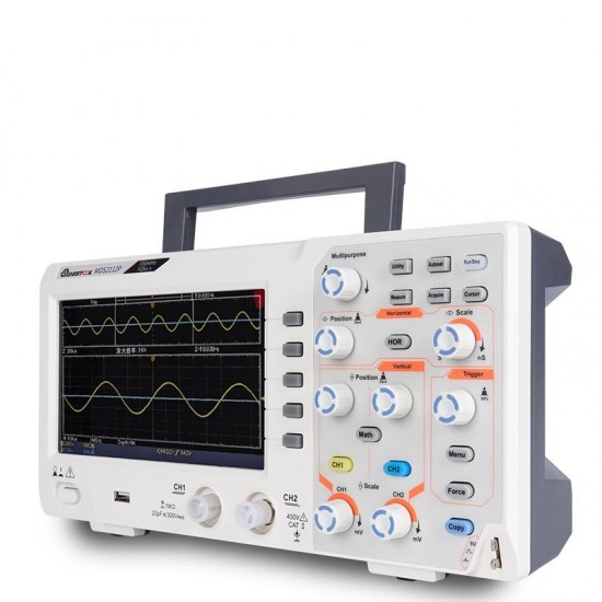 MDS2112P Ultra-thin Dual Channel Digital Storage Oscilloscope With 100MHz Bandwidth 1GS/s Sampling Rate 7 inch TFT Color Screen Automatic Waveform Measurement