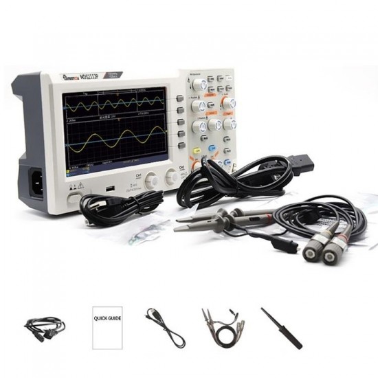 MDS2112P Ultra-thin Dual Channel Digital Storage Oscilloscope With 100MHz Bandwidth 1GS/s Sampling Rate 7 inch TFT Color Screen Automatic Waveform Measurement