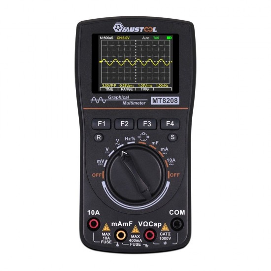 ET828 HD Intelligent Graphical Digital Oscilloscope Multimeter 2 in 1 With 2.4 Inches Color Screen 1MHz Bandwidth 2.5Msps Sampling Rate for DIY and Electronic Test Upgraded from MT8206