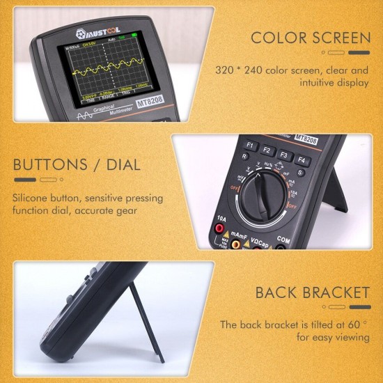 ET828 HD Intelligent Graphical Digital Oscilloscope Multimeter 2 in 1 With 2.4 Inches Color Screen 1MHz Bandwidth 2.5Msps Sampling Rate for DIY and Electronic Test Upgraded from MT8206 ET828 HD Intelligent Graphical Digital Oscilloscope Multimeter 2 in 1 With 2.4 Inches Color Screen 1MHz Bandwidth 2.5Msps Sampling Rate for DIY and Electronic Test Upgraded from MT8206