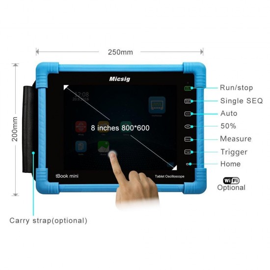TO1102 Digital Tablet Oscilloscope 100MHz 2CH 28Mpts Automotive Diagnostic Touchscreen Digital-oscilloscope