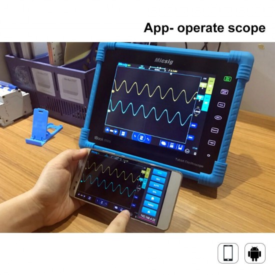 TO1104 100MHz Digital Tablet Oscilloscope 8inch TFT LCD Touch Screen 4CH 28Mpts 1GSa/s Oscilloscope Automotive Diagnostic with Battery