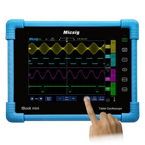 TO1104 100MHz Digital Tablet Oscilloscope 4CH 28Mpts 1GSa/s Oscilloscope Automotive Diagnostic Touch Screen with 8inch TFT LCD TO1104 100MHz Digital Tablet Oscilloscope 4CH 28Mpts 1GSa/s Oscilloscope Automotive Diagnostic Touch Screen with 8inch TFT LCD