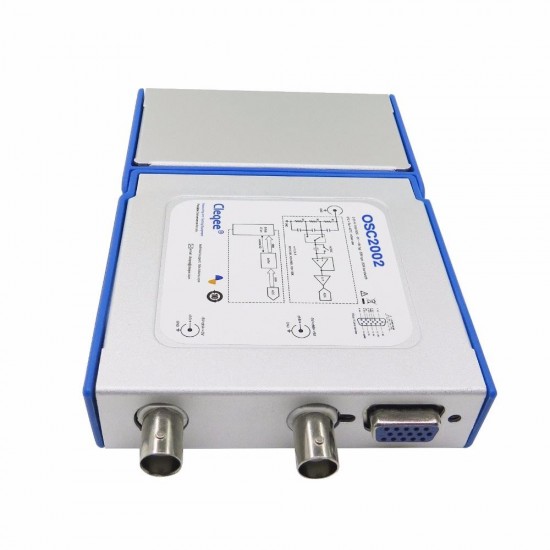 OSC2002 PC Virtual Digital Handheld Oscilloscope 2 Channel Bandwidth 50Mhz Sampling Data 1G with Probe USB cable