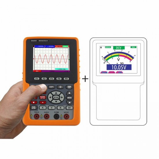 HDS1021M-N 2 IN 1 Digital Oscilloscope +Multimeter 1 Channel Handheld Portable 20Mhz Bandwidth USB Oscilloscopes