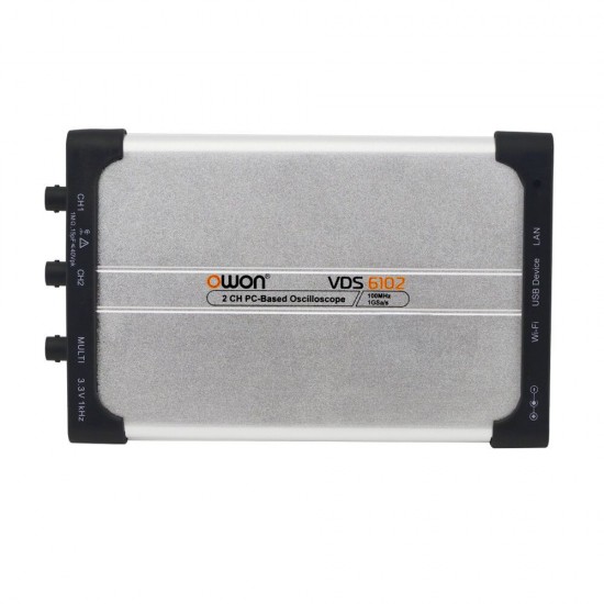 VDS6102 Digital Virtual Oscilloscopes 100MHz 2CH 1Gsa/s 8bits/14bits ADC Type-C USB 5-15V Power Supply PC Oscilloscope VDS6102 Digital Virtual Oscilloscopes 100MHz 2CH 1Gsa/s 8bits/14bits ADC Type-C USB 5-15V Power Supply PC Oscilloscope