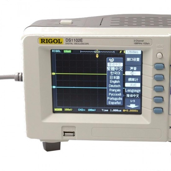 DS1102E Digital Oscilloscope 100MHz 1GSa/S DSO SDS1102CML / ADS1102CML 2 Channels +1 EXT trigger 2Mpts Memory