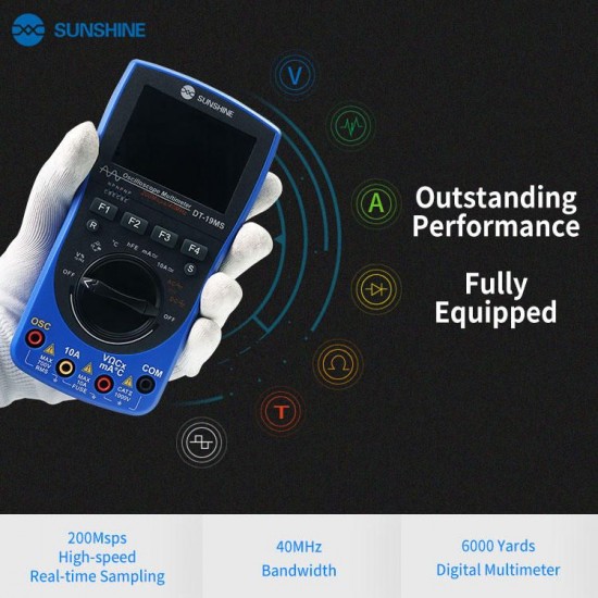 DT-19MS 2 in 1 Handheld Oscilloscope Multimeter For Mobile Phone Repair Multifunction LCD Display Test Meter