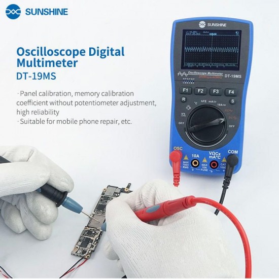 DT-19MS 2 in 1 Handheld Oscilloscope Multimeter For Mobile Phone Repair Multifunction LCD Display Test Meter